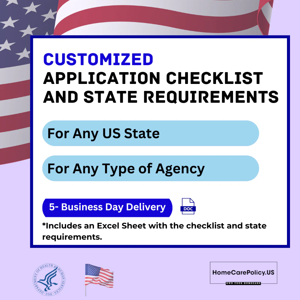 Custom Application Checklist- Any Agency Type- Any State Licensure