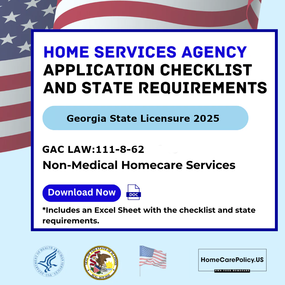 Application Checklist and State Requirement- Home Services Agency- Georgia State Licensure